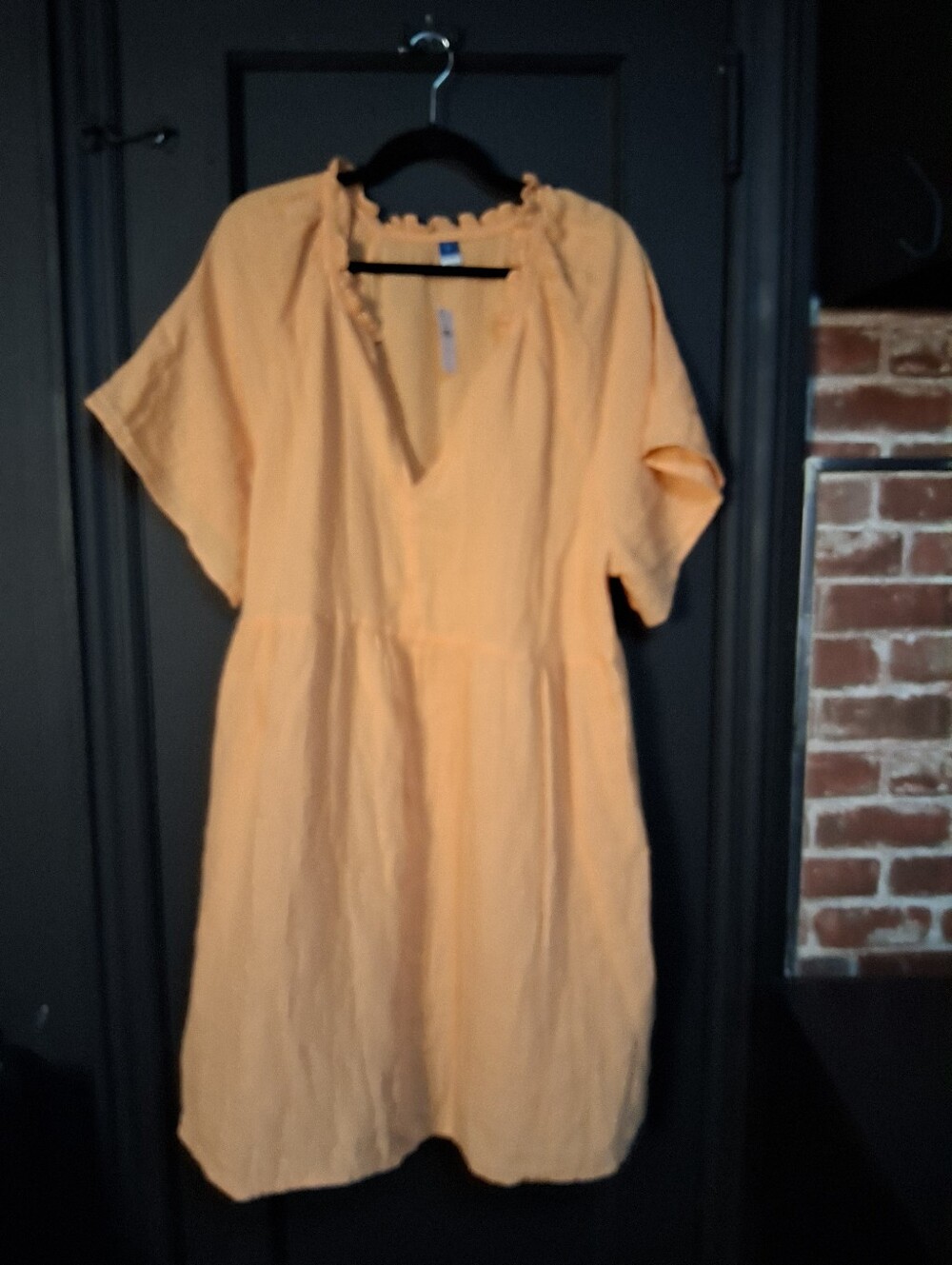 Old Navy Peach Ruffle-Trim Peasant Blouse